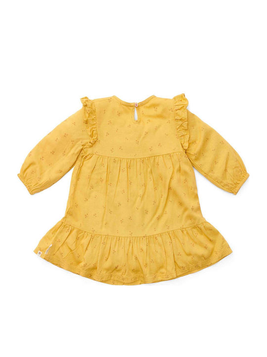 Детска Рокля Дълъг ръкав Обикновени Warm Yellow