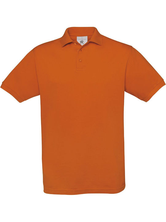 B&C Men's Short Sleeve Promotional Blouse Pumpkin Orange