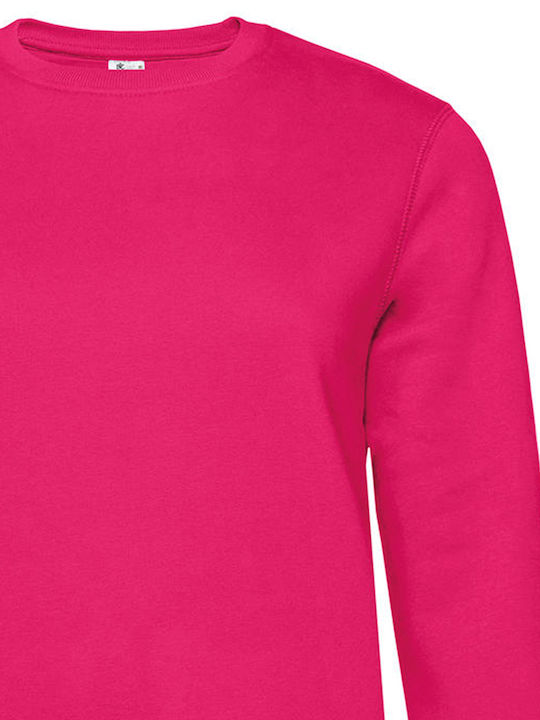 B&C Women's Long Sleeve Promotional Sweatshirt Magenta Pink