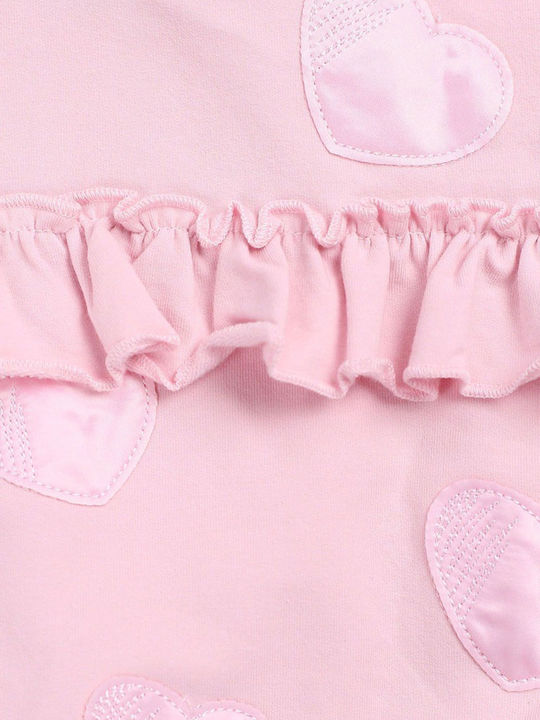 Kinderstrickjacke Baumwolle mit Kapuze Rosa