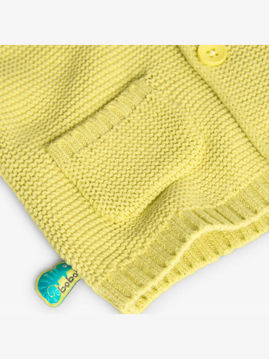 Kinderstrickjacke Gestrickt mit Kapuze Gelb