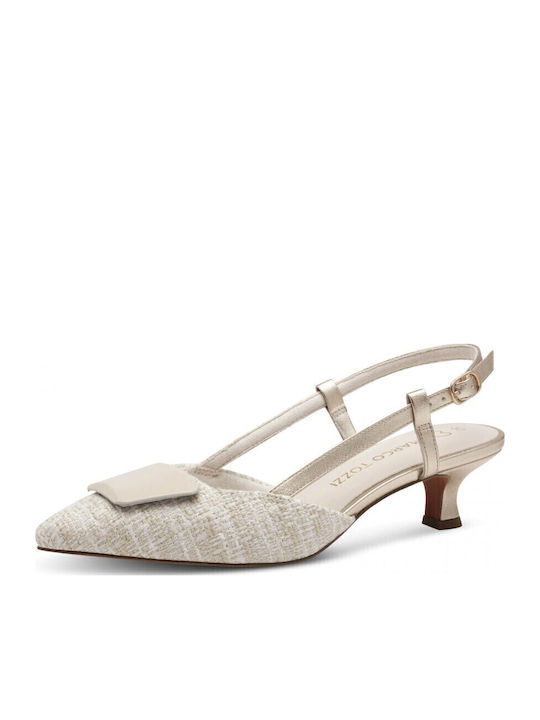 Pumps mit Riemchen Ecru