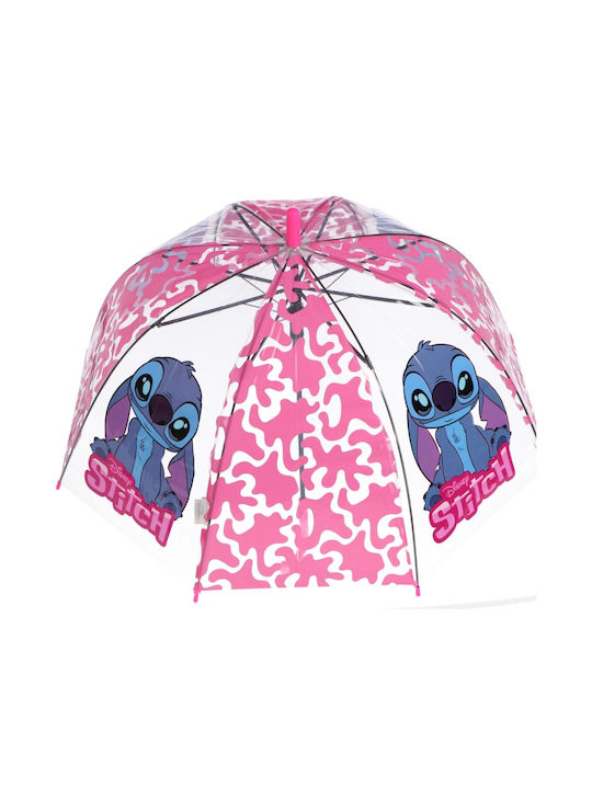 Disney Kids Curved Handle Auto-Open Umbrella Pink