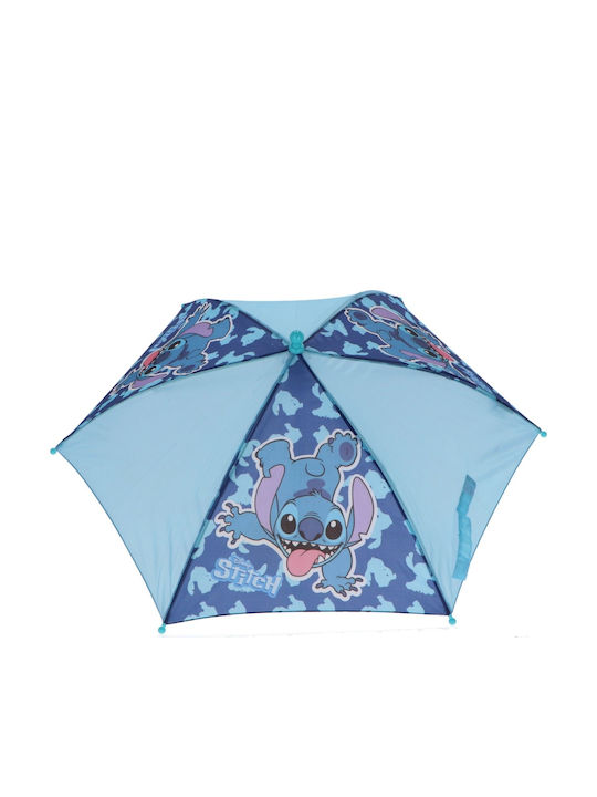 Disney Kids Curved Handle Umbrella Lilo & Stitch with Diameter 38cm Blue