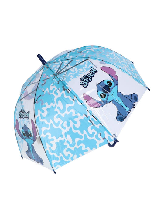 Disney Παιδική Ομπρέλα Μπαστούνι Αυτόματη Lilo & Stitch Μπλε με Διάμετρο 47εκ.