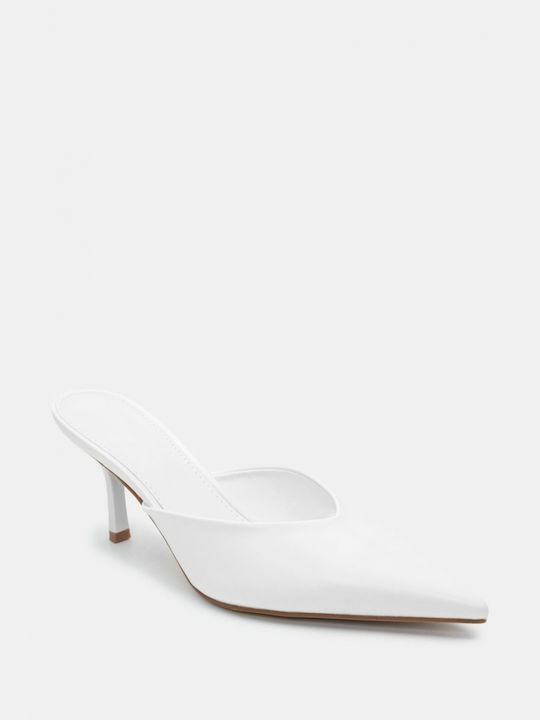 Luigi Heel Mules White