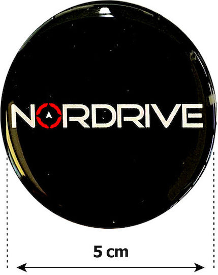 Nordrive Rim Stickers 5 Cm White Black Red Enamel 4 Pcs