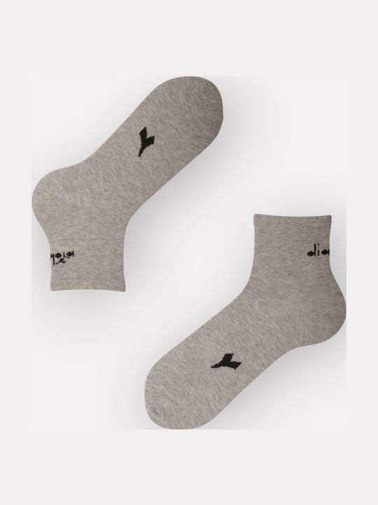 Diadora Cotton Mid-Cut Unisex Socks Value Pack of Three Pieces D9355-grey