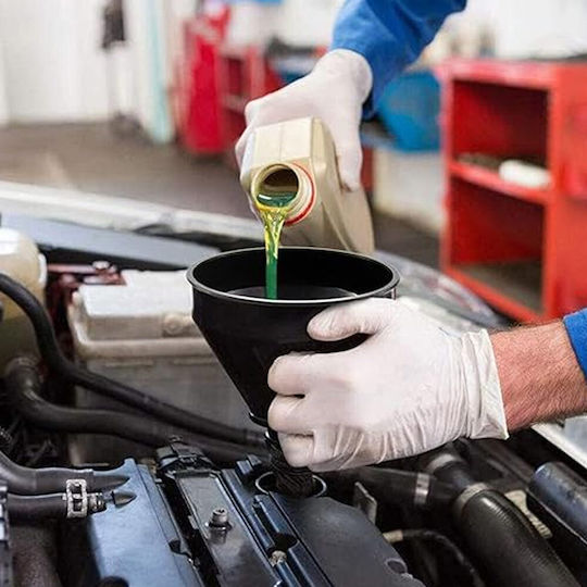 Expandable Funnel for Transferring Gasoline, Diesel, Other Liquids with Protective Screen Black