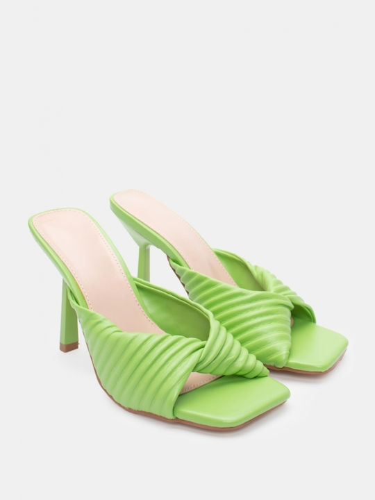 Luigi Heel Mules Green