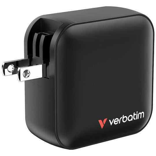 Verbatim Charger Without Cable GaN with USB-A Port and 3 USB-C Ports 100W Power Delivery / Quick Charge 3.0 Blacks (Mini)