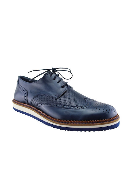 Antonio Shoes Men's Leather Oxfords Blue/White