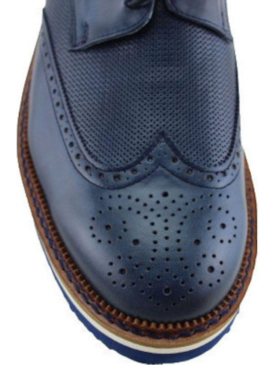 Leder Herren Oxfords Blue/White