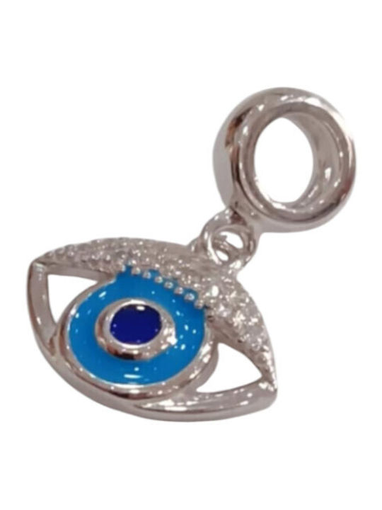 Kalliopi Silver Charm Ματάκι από Ασήμι με Ζιργκόν