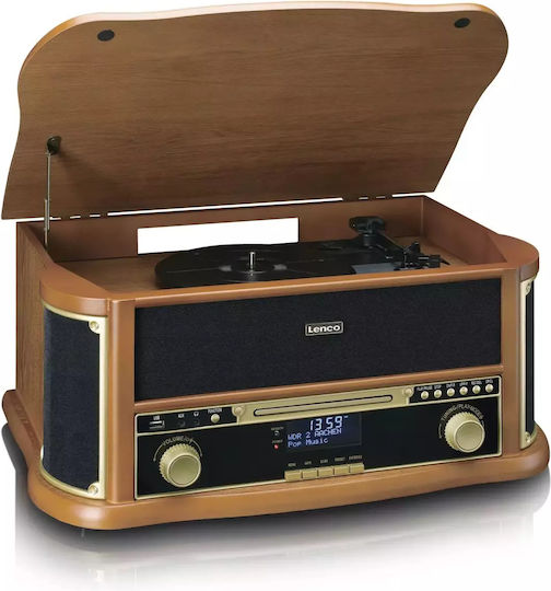 Lenco TCD-2571 Turntables with Preamp and Built-in Speakers Brown