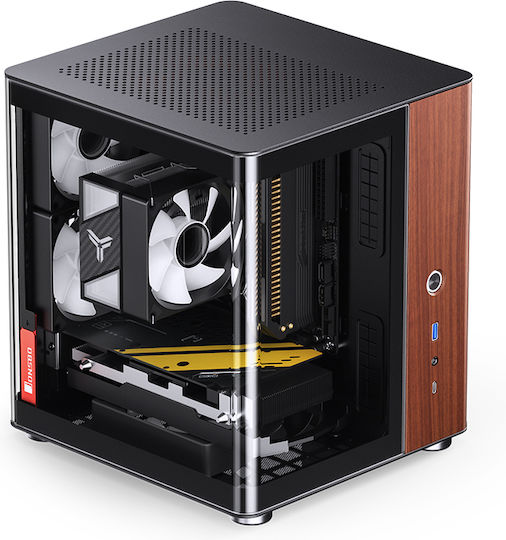 Jonsbo TK-0 Gaming Mini Tower Computer Case with Side Window Black