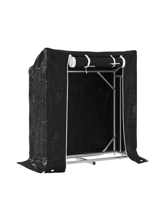 vidaXL Ξύλινο Ράφι Αποθήκευσης Ξύλων 100.5x40.5x110.5cm Μαύρο