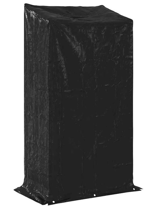 vidaXL Ξύλινο Ράφι Αποθήκευσης Ξύλων 100x60x200cm Μαύρο