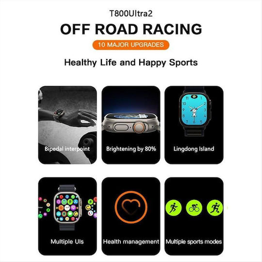 Andowl W800 Ultra 49mm Smartwatch with Heart Rate Monitor (Beige)