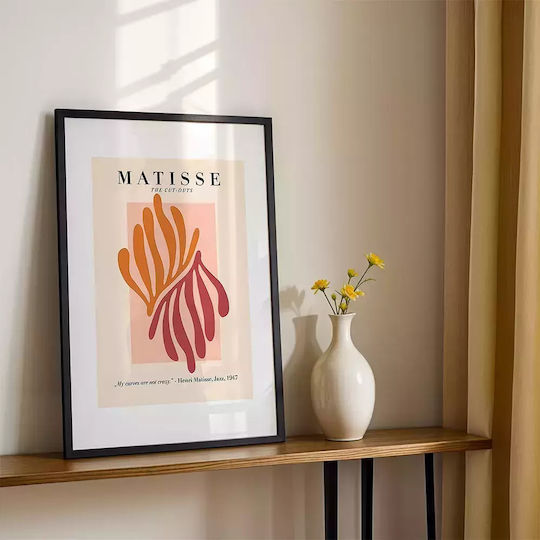 Poster Matisse Scherenschnitte Art050 21cm x 30cm Weißer Rahmen PVC 18x24