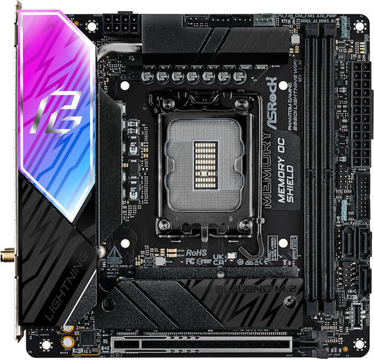 ASRock B860I Lightning WiFi Motherboard Mini ITX με Intel 1851 Socket 90-MXBRZ0-A0UAYZ