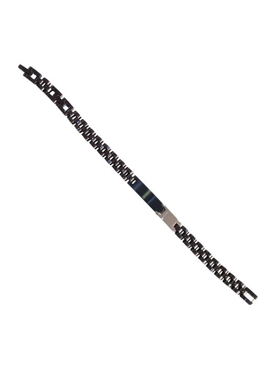 Kalliopi Silver Men's Bracelet Identity from Stainless Steel 22cm