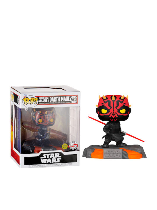 Funko Поп! Deluxe: Star Wars - Star Wars - Red Saber Series Volume 1: Darth Maul 520 Люлееща се глава & Свети в тъмното Ексклузивен