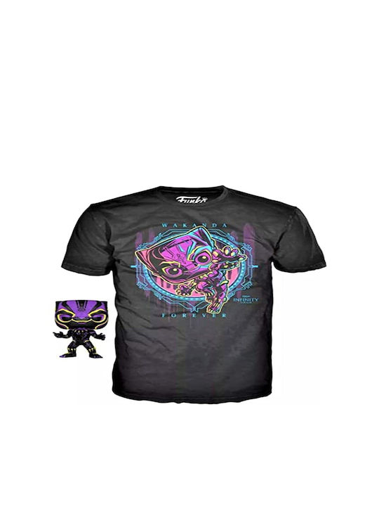 Funko Pop! Tees Marvel: Black Panther (M) (Schwarzlicht) (L) Sonderausgabe