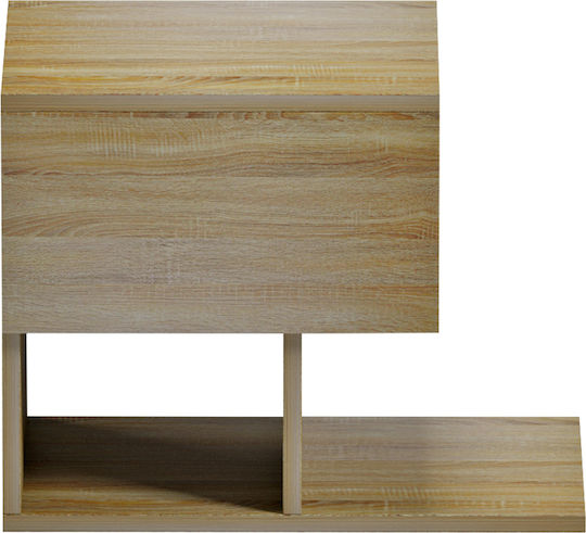 Caspian Wooden Bedside Table Beige 46.8x33x36.8cm