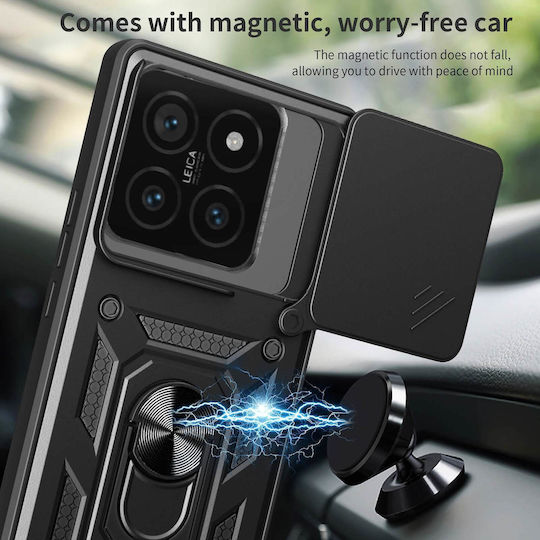Bodycell Slide Cover Задна корица Силикон Черен (Xiaomi 14T Pro)