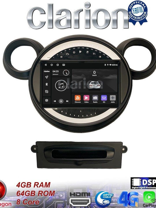 Clarion Car Audio System for Mini Clubman / Countryman / Paceman / Cooper 2007-2014 (Bluetooth/USB/WiFi/GPS/Apple-Carplay/Android-Auto) with Touch Screen 9"