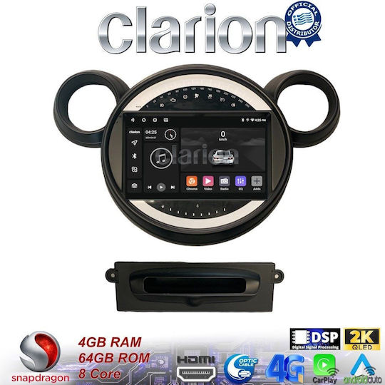 Clarion Car Audio System for Mini Clubman / Countryman / Paceman / Cooper 2007-2014 (Bluetooth/USB/WiFi/GPS/Apple-Carplay/Android-Auto) with Touch Screen 9"