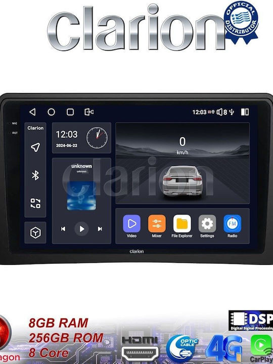 Clarion Ηχοσύστημα Αυτοκινήτου για Opel Mokka 2012 > 2015 (Bluetooth/USB/WiFi/GPS/Apple-Carplay/Android-Auto) με Οθόνη Αφής 9"