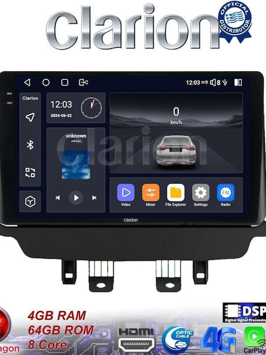 Clarion Sistem Audio Auto pentru Mazda CX-3 2014-2021 (Bluetooth/USB/WiFi/GPS/Apple-Carplay/Android-Auto)