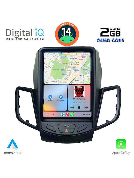 Digital IQ Car-Audiosystem für Ford Fiesta 2008-2017 (Bluetooth/USB/AUX/WiFi/GPS/Apple-Carplay/Android-Auto) mit Touchscreen 9.7"