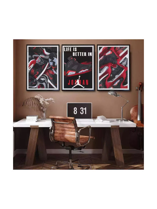 Poster Jordan Sneakers Kds012a 21cm x 30cm Weißer PVC-Rahmen 18x24