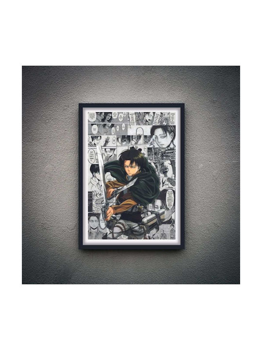 Poster Attack On Titan An037 21cm X 30cm Λευκό Κάδρο Pvc 18x24