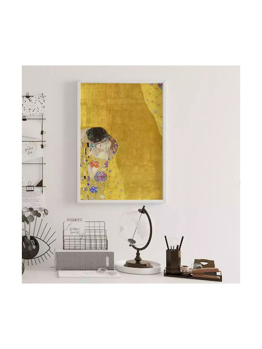 Poster Gustav Klimt Kiss Art155 21cm X 30cm Λευκό Κάδρο Pvc 18x24