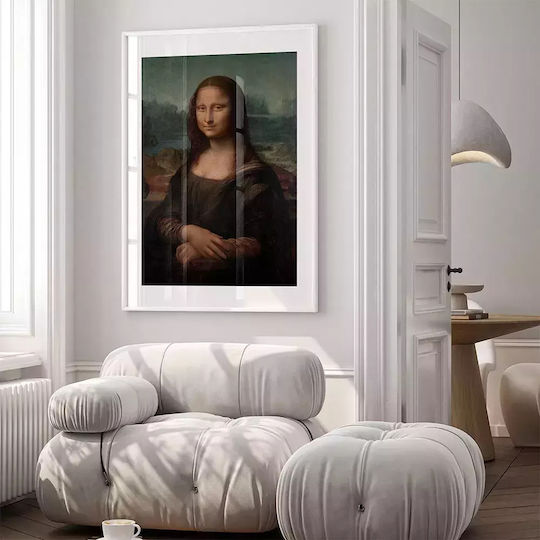 Постер Леонардо да Винчи Мона Лиза Art159 21см X 30см Бяла Рамка PVC 18x24
