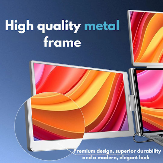 Quad-screen Expandable Portable Laptop 3 X 14" Full Hd 1200p Screens 100% Srgb Foldable Rotatable 360° Compatible 13"-17.3" Laptops Windows Macos Complete Workstation Multitasking