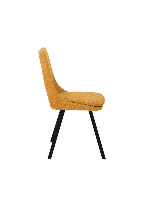 Alice Dining Room Artificial Leather Chair Mustard 47x54x87cm 2pcs