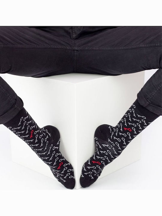 Herren Freizeitsocken Antic Key Baumwolle Cotbox 31764 Schwarz