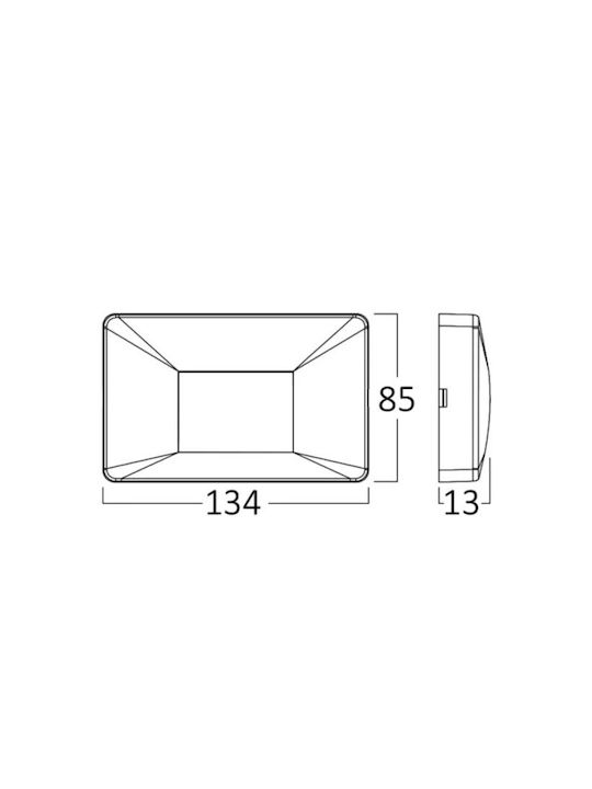 Braytron Επιτοίχια Εξωτερική Πλαφονιέρα LED IP65 3W με Θερμό Λευκό Φως 8.5x13.4x13εκ.