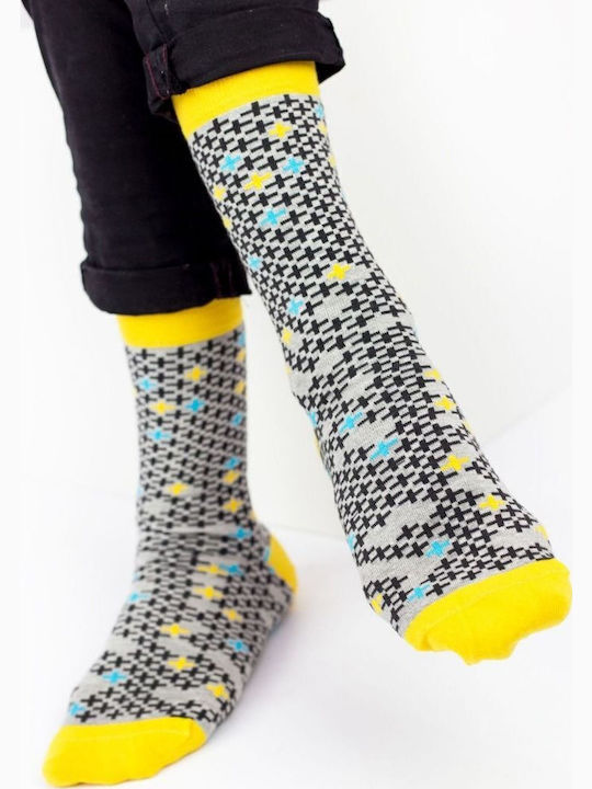 Herren Freizeitsocken Kreuzmotiv Baumwolle Cotbox 31762 Hellgrau