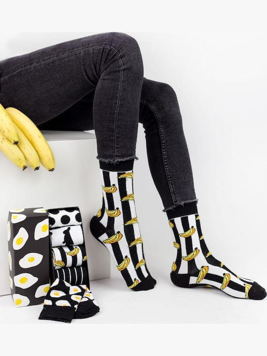 Herren Modesocken Schwarz-Weiß 5 Paar Baumwolle Livoni 21093 Schwarz