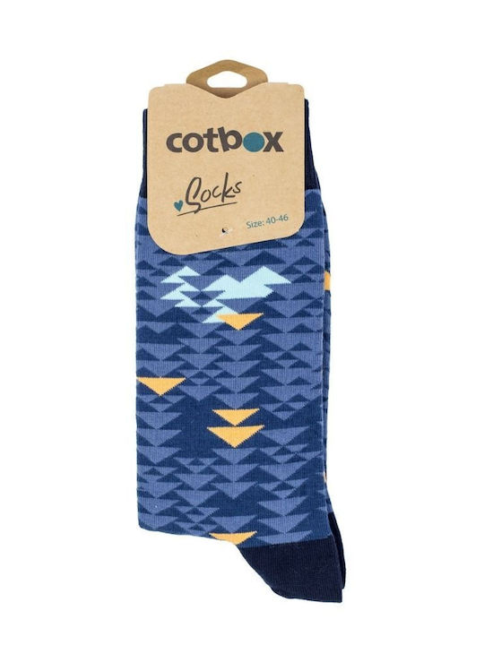 Herren Freizeitsocken Dreiecksmuster Baumwolle Cotbox 31760 Dunkelblau