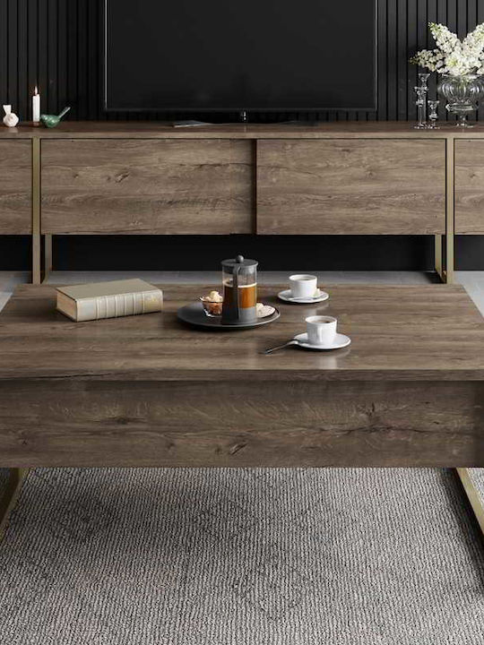 Stand TV Luxe Culoare Nuc - Auriu L180xA30xÎ50cm