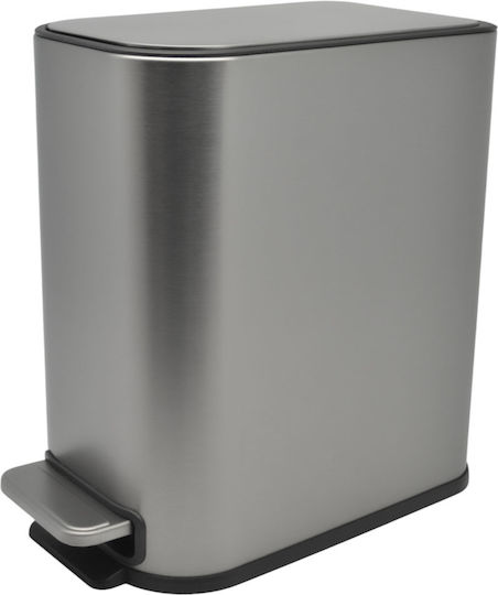 Ankor Inox Καλαθάκι Μπάνιου Soft Close 5lt Ασημί