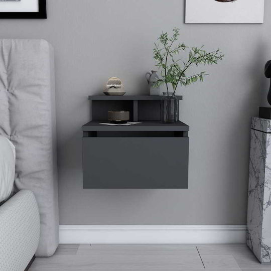 Bedside Table Arsen Wooden Grey 39.8x31.9x35cm GP052-0140 1