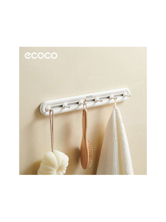 Ecoco Single Wall-Mounted Bathroom Hook ​40x40cm White